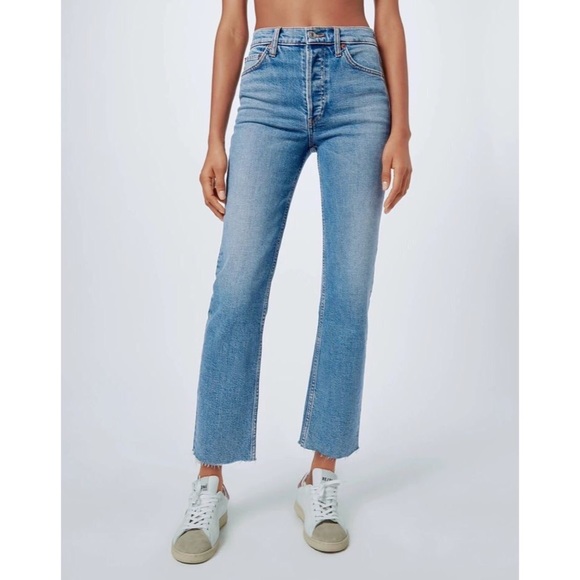 Re/Done Denim - Re/Done Comfort Stretch High Rise Stove Pipe Jeans